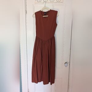 Gap Drop-Waist Mixed Media Midi Dress - medium